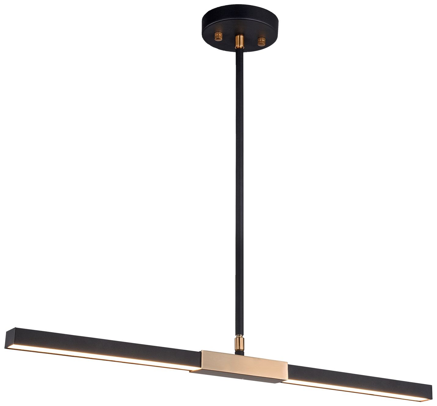 Matteo 28 1 TIER LED LINEARE MATTE BLACK /AGED GOLD PENDANT