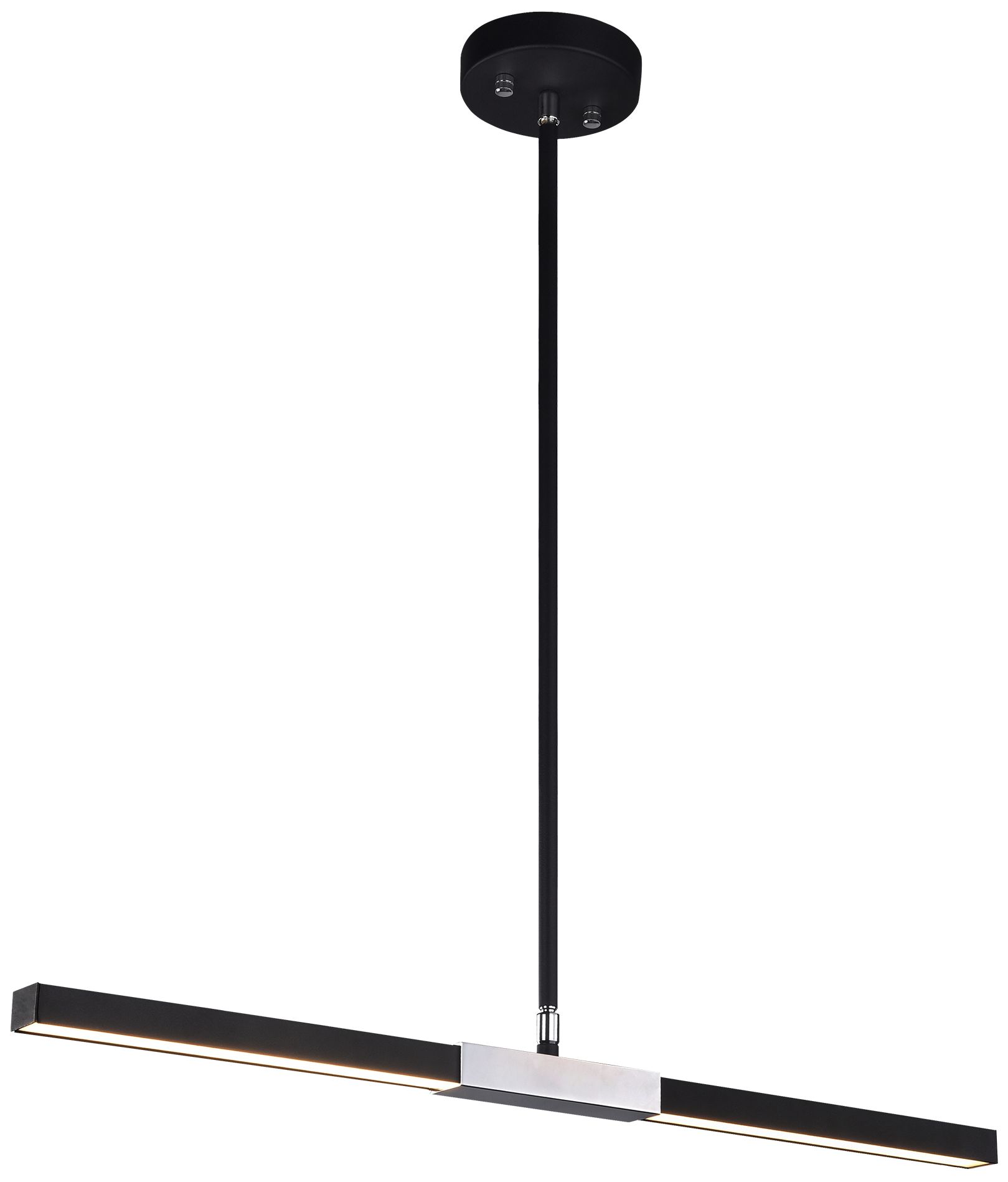 Matteo 28 1 TIER LED  LINEARE MATTE BLACK /CHROME PENDANT
