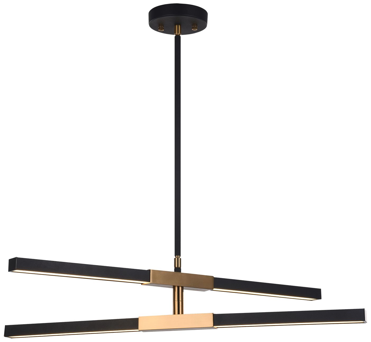 Matteo 28 2 TIER  LED LINEAR MATTE BLACK /AGED GOLD  PENDANT