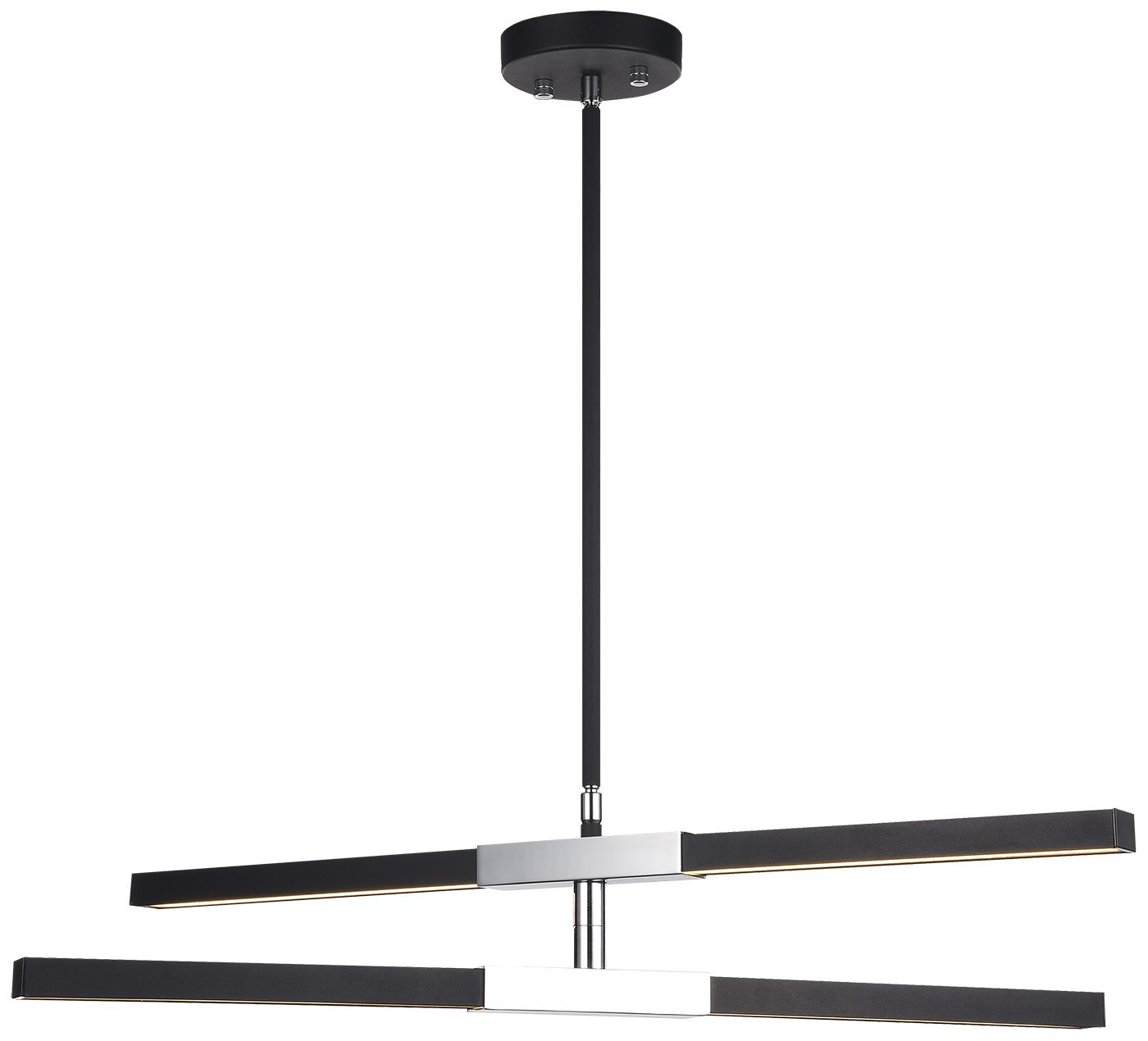 Matteo 28 2 TIER LED LINEAR MATTE BLACK / CHROME PENDANT