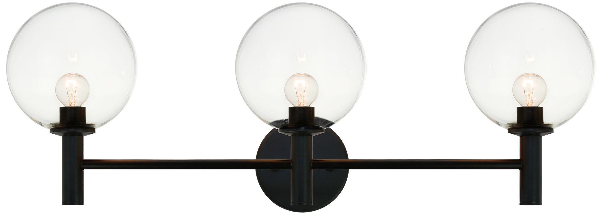 Matteo 3 LT 26W COSMO WALL SCONCE IRON+ALUMINUM-BK-CLEAR GLASS