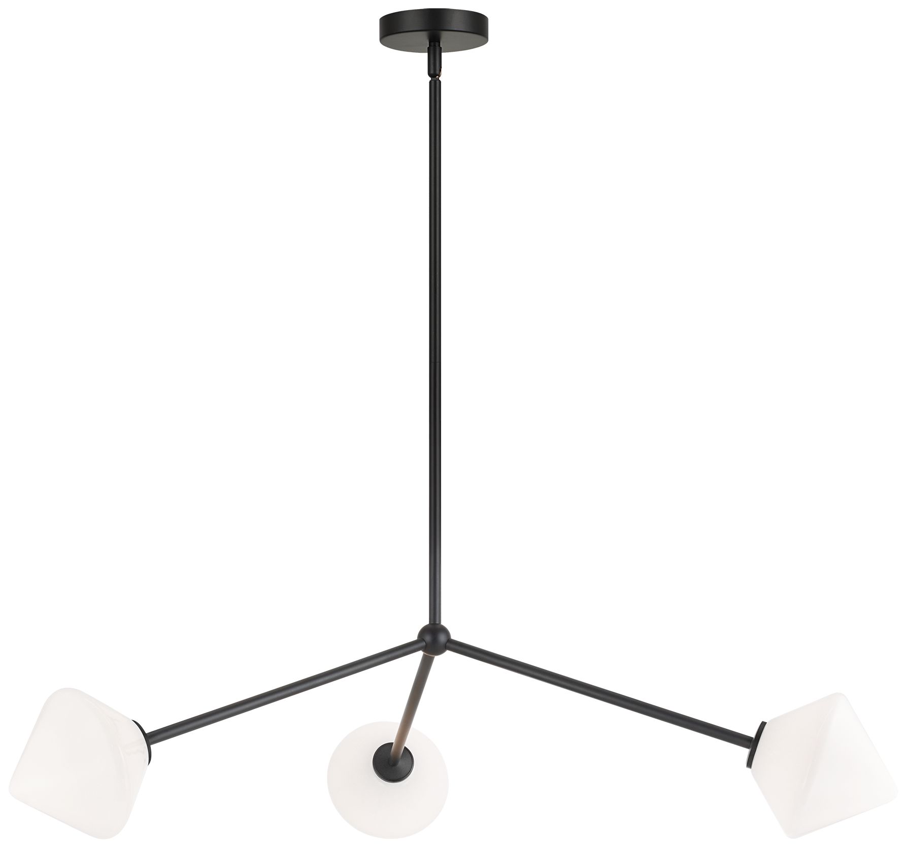 Matteo 3 LT 31.1 DIA  NOVO BLACK  PENDANT - DIAMOND SHAPE OPAL GLASS