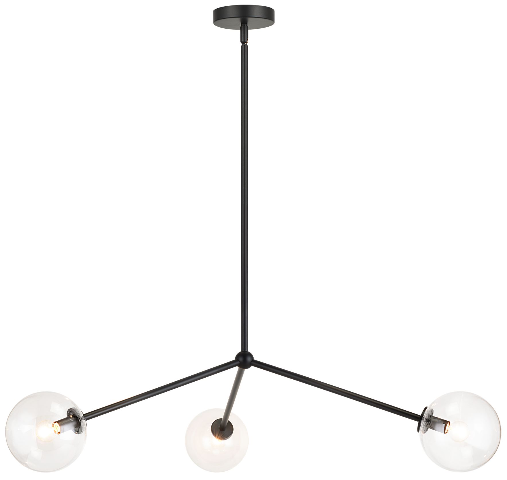 Matteo 3 LT 31.1 DIA  NOVO BLACK  PENDANT - ROUND CLEAR GLASS
