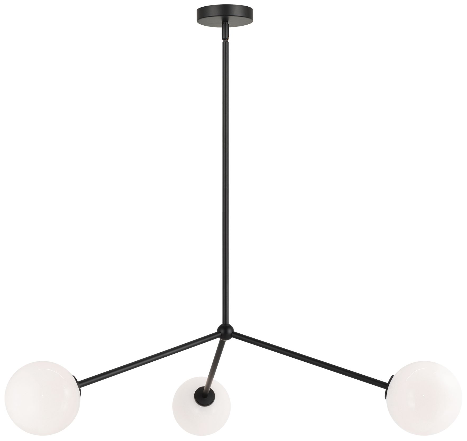 Matteo 3 LT 31.1 DIA  NOVO BLACK  PENDANT - ROUND OPAL GLASS