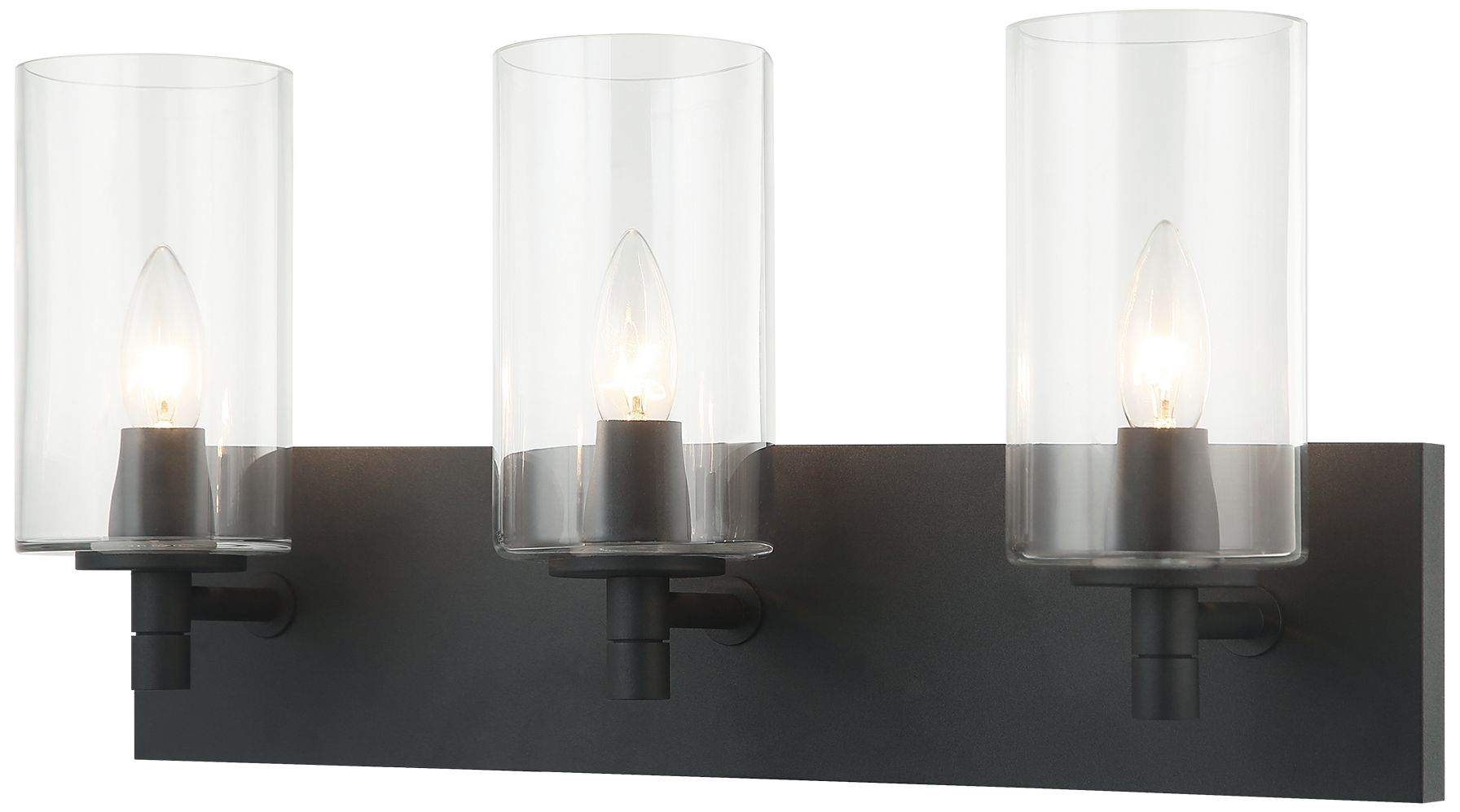 Matteo 3 LT CANDELA  WALL SCONCE-MATTE BLACK-CLEAR GLASS