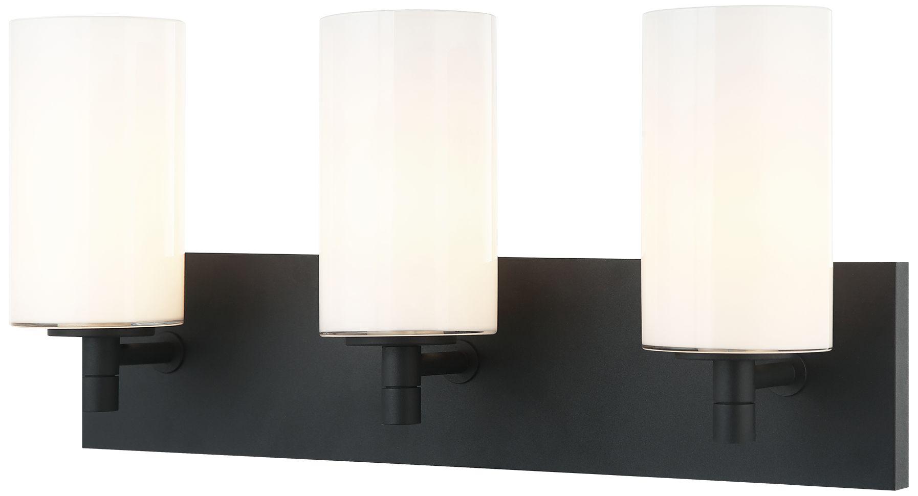 Matteo 3 LT CANDELA  WALL SCONCE-MATTE BLACK-OPAL GLASS
