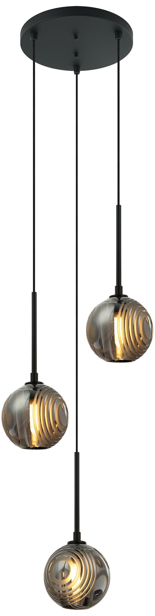 Matteo 3 LT JEMYCA MATTE BLACK PENDANT - SMOKE 4.7 GLASS