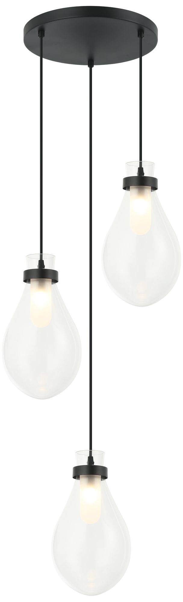 Matteo 3 LT  SERANNA  Diameter16 1/2 x 24H MB+ CL GLASS PENDANT G9 10W