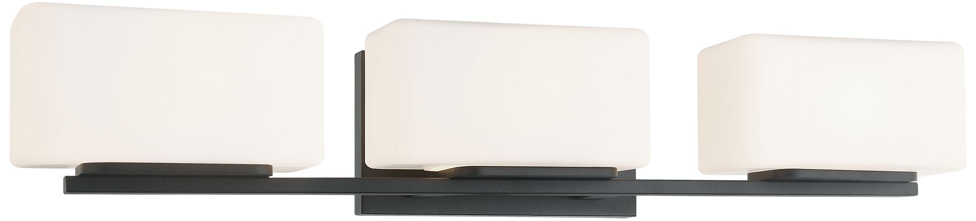 Matteo 3 LT  W CHICLET MATTE BLACK WALL SCONCE -OPAL GLASS