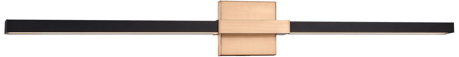 Matteo 36" 2 LT "LINEARE" MATTE BLACK LED WALL SCONCE /AGED GOLD ACCENT