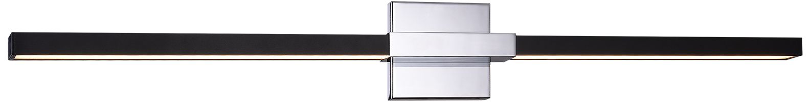 Matteo 36" 2 LT 'LINEARE" MATTE BLACK LED WALL SCONCE / CHROME ACCENT