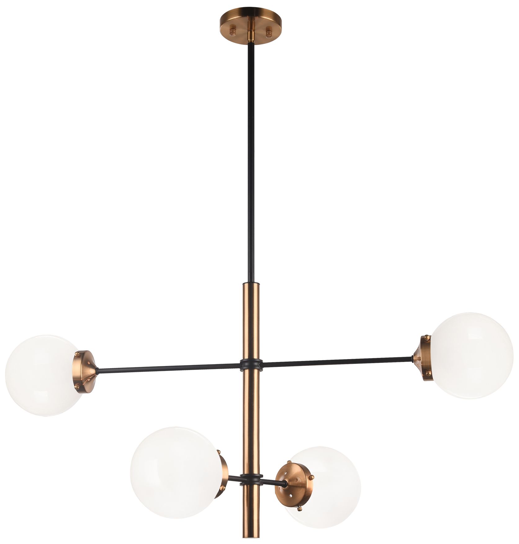 Matteo 4 LT 2 TIER ENCHANT AGED GOLD PENDANT - OPAL GLASS