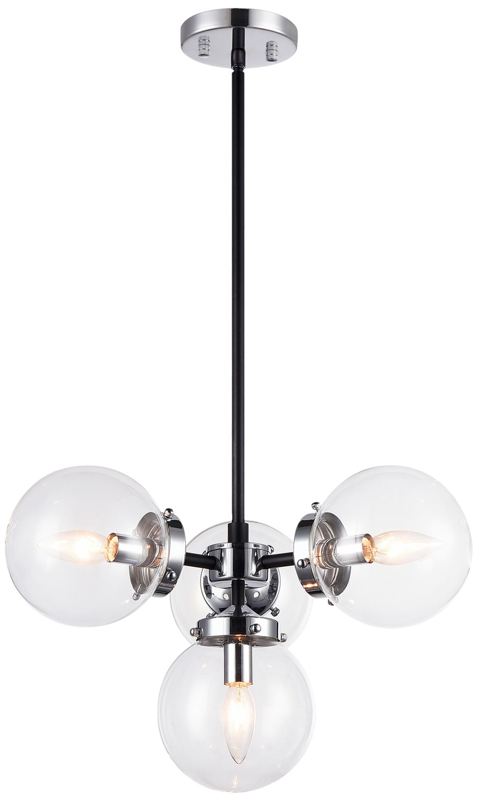 Matteo 4 LT 20.3 DIAM MARU CHROME PENDANT - CLEAR GLASS