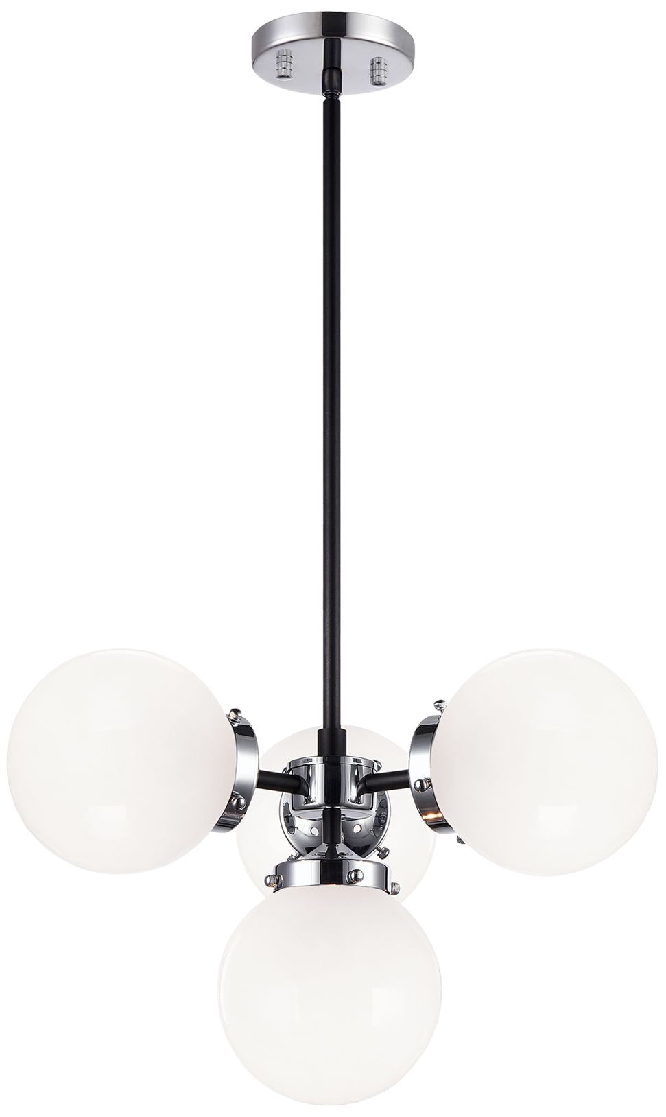 Matteo 4 LT 20.3 DIAM MARU CHROME  PENDANT - OPAL GLASS