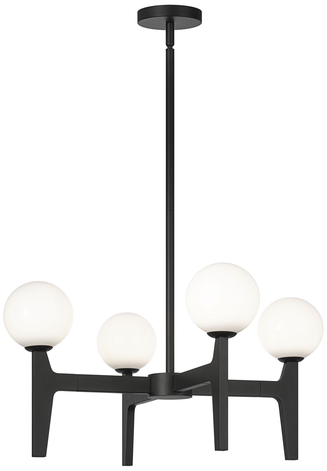 Matteo 4 LT 24 DIAM SCRIBEN MATTE BLACK CHANDELIER LED G9