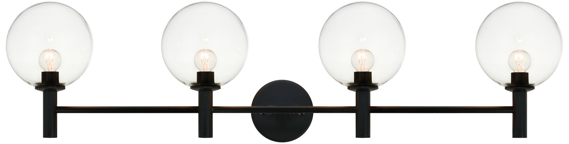 Matteo 4 LT 36W COSMO WALL SCONCE IRON+ALUMINUM-BK-CLEAR GLASS