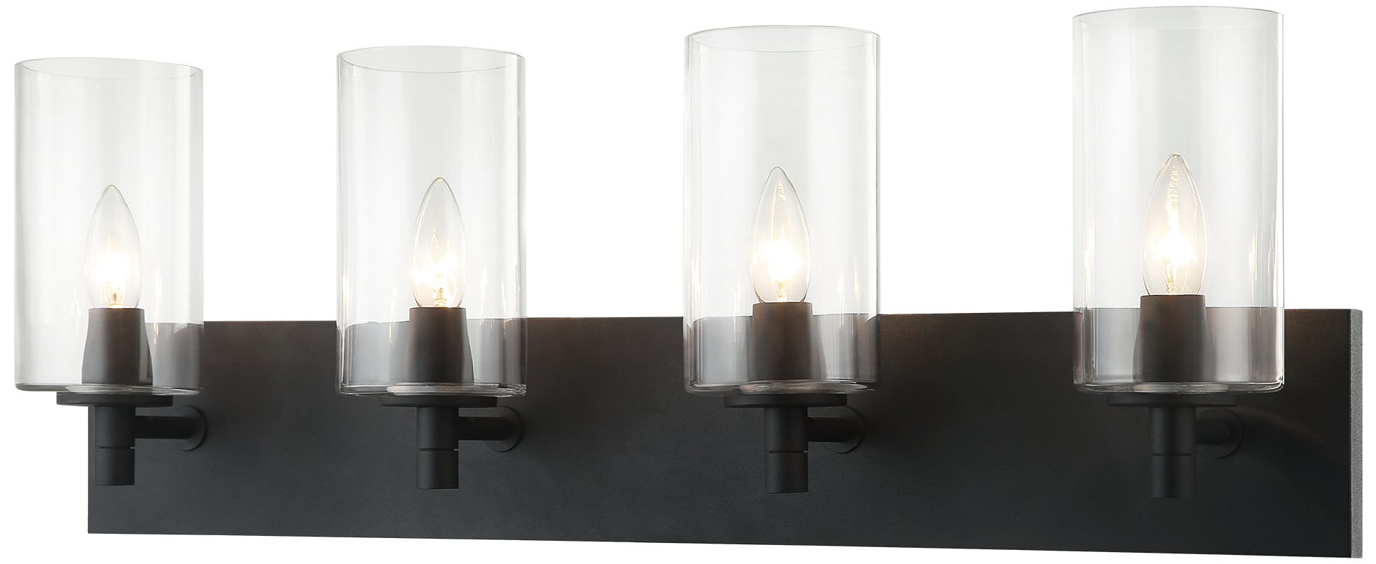 Matteo 4 LT CANDELA  WALL SCONCE-MATTE BLACK-CLEAR GLASS