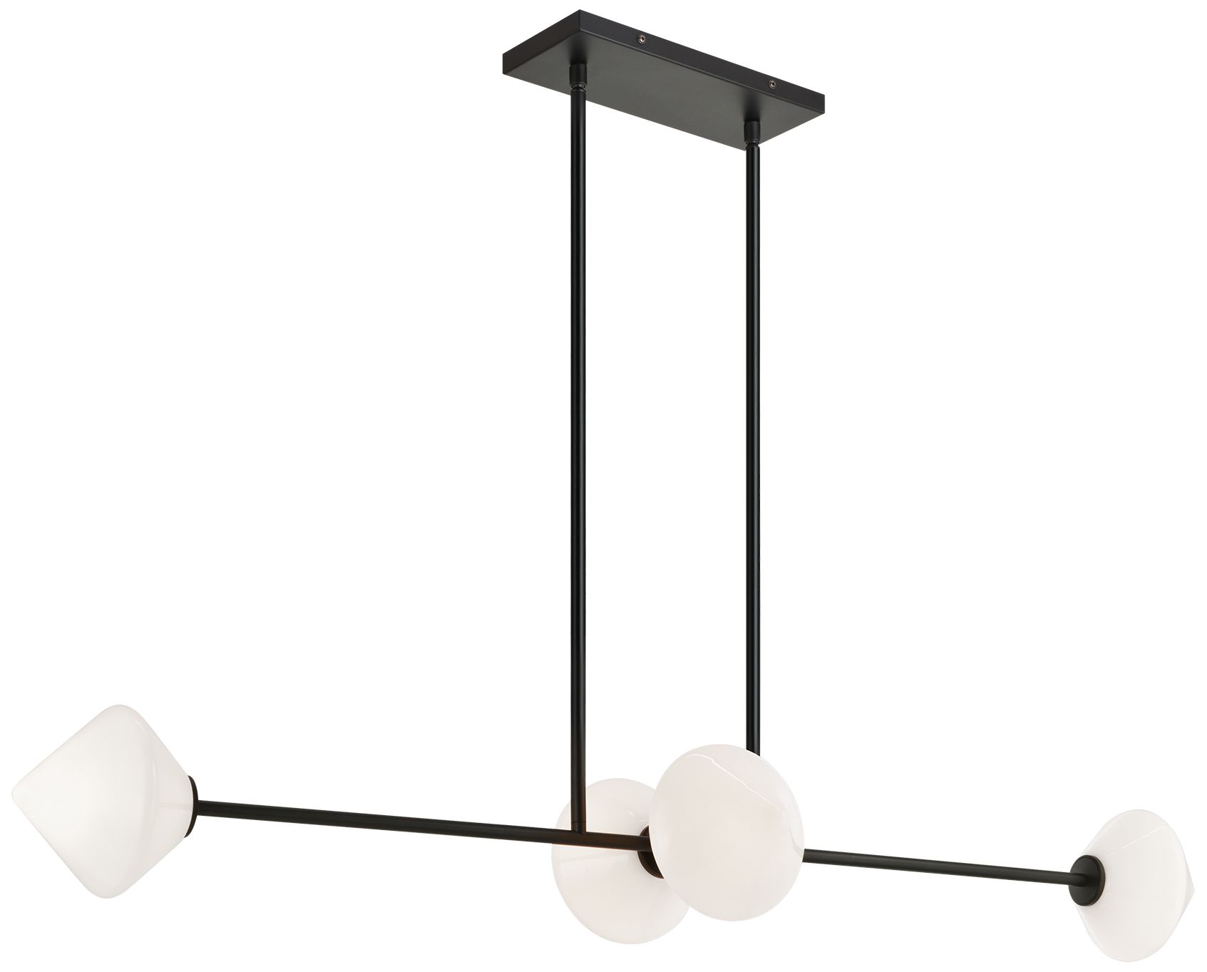 Matteo 4 LT L247.8 NOVO BLACK  PENDANT - DIAMOND SHAPE OPAL GLASS
