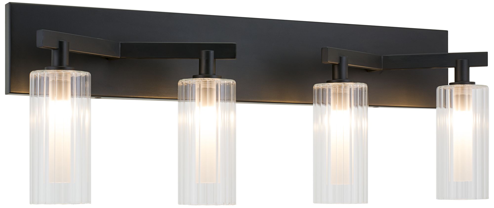 Matteo 4 LT  L29.55" "KRISTOF" BLACK WALL SCONCE GLASS SHADE