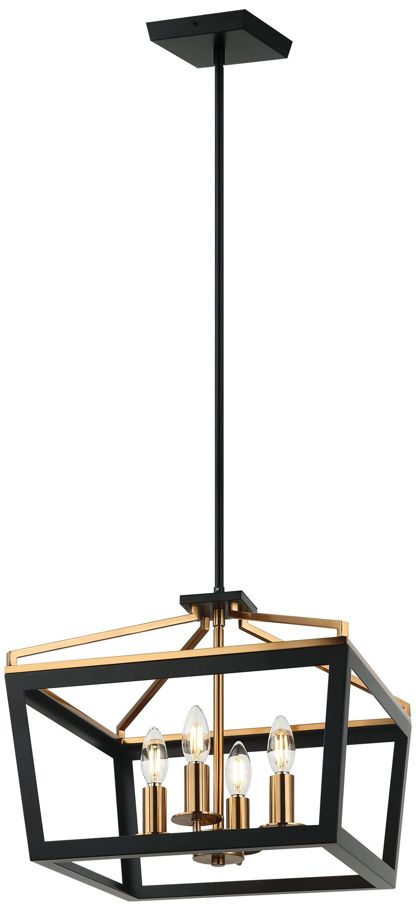 Matteo 4 LT MAVONSHIRE BLACK+ AGED GOLD CHANDELIER E12 60W