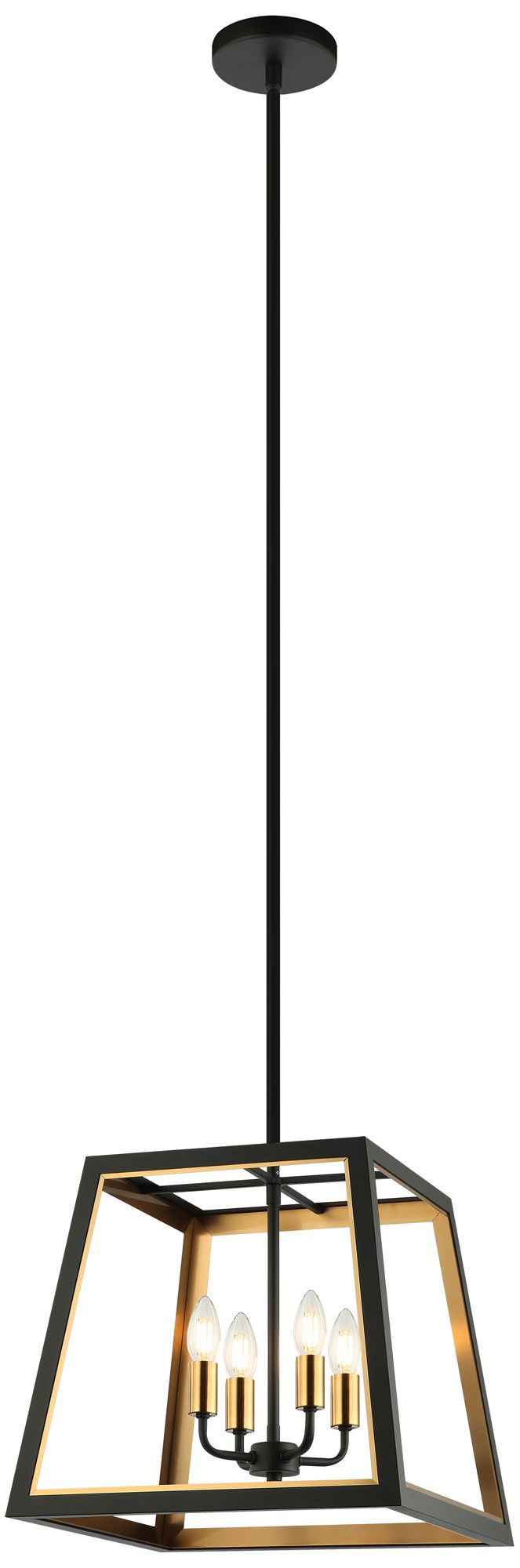 Matteo 4 LT ROSALIE BLACK+ AGED GOLD CHANDELIER E12 60W
