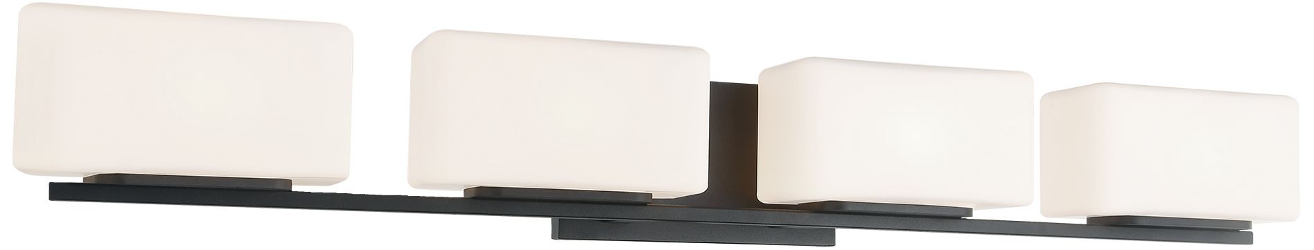 Matteo 4 LT  W CHICLET MATTE BLACK WALL SCONCE -OPAL GLASS