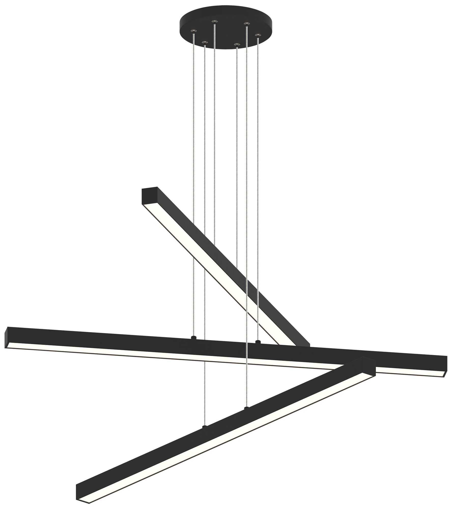 Matteo 42 3 TIER LED PRESLEY MATTE BLACK PENDANT