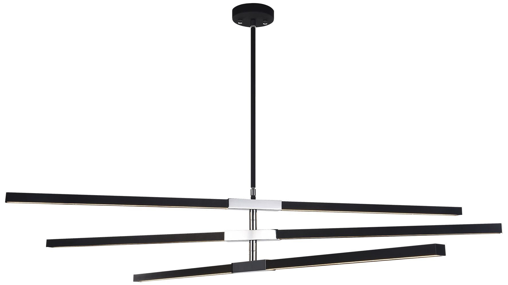 Matteo 49 3 TIER LED LINEAR MATTE BLACK / CHROME PENDANT