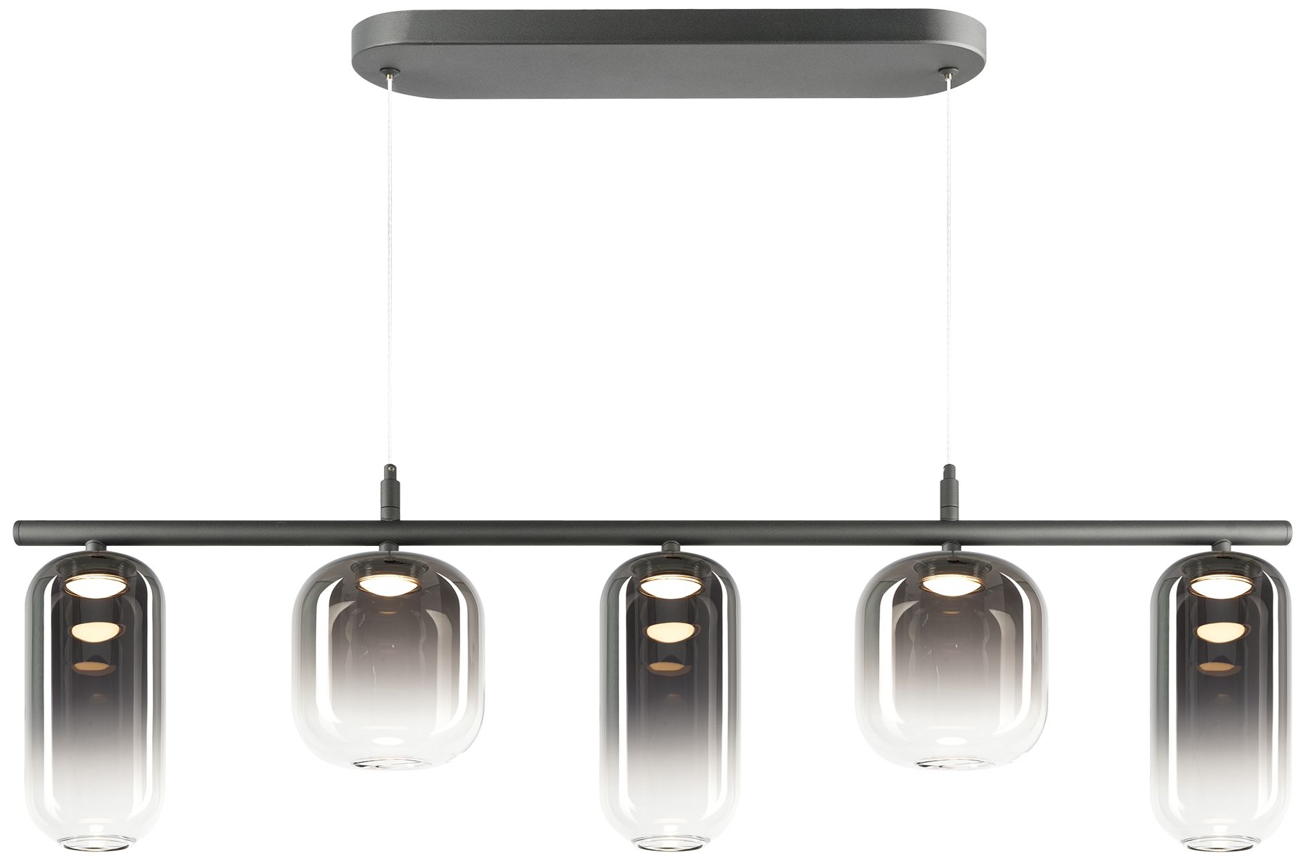 Matteo 5 LT  REFRAX MATTE BLK PENDANT-1/2 CLEAR & 1/2 SM D5.5+ D3.9