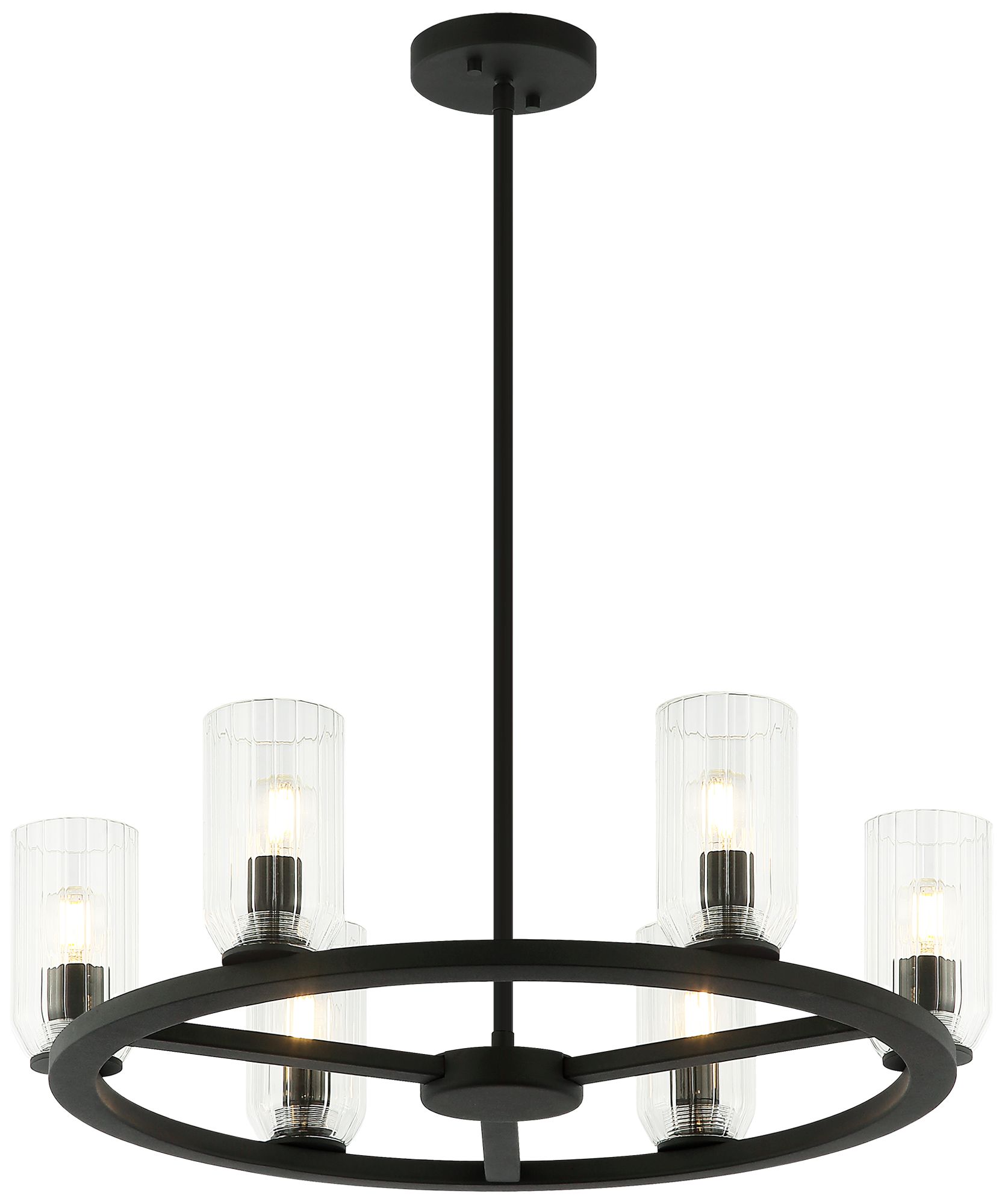 Matteo 6 LT 24 DIAM WESTLOCK MATTE BLACK CHANDELIER