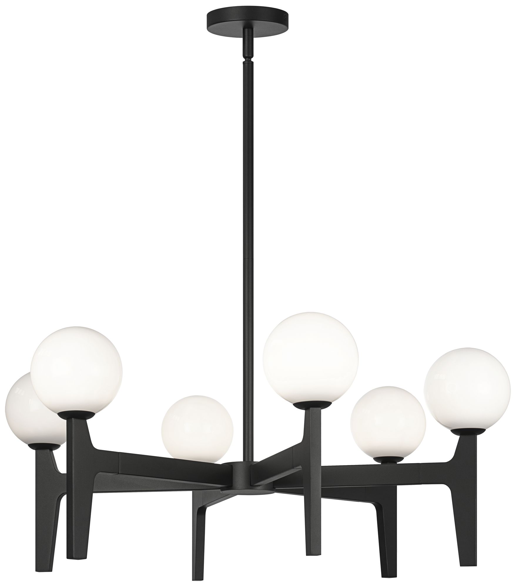 Matteo 6 LT 30 DIAM SCRIBEN MATTE BLACK CHANDELIER LED G9