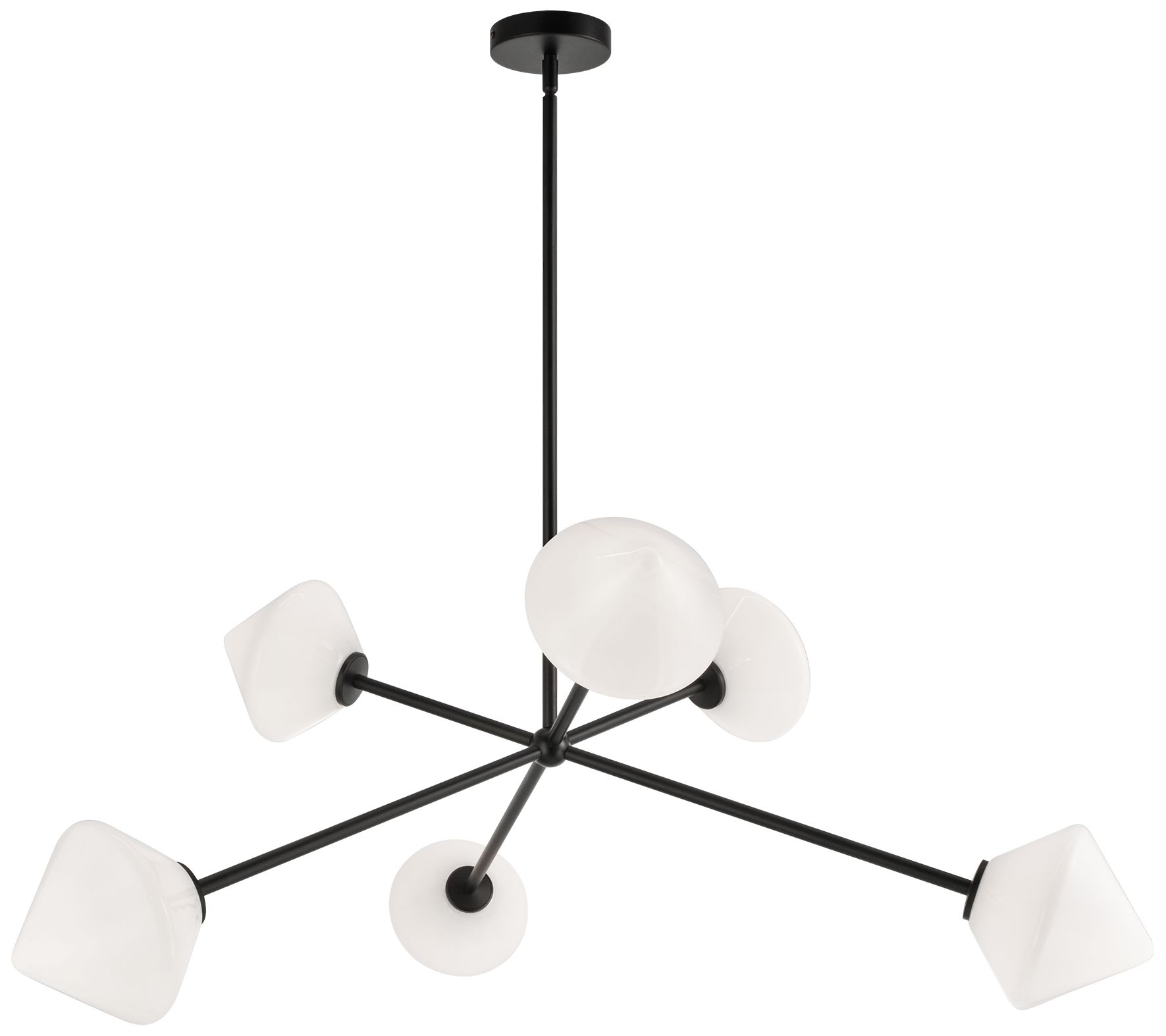 Matteo 6 LT 35 DIA  NOVO BLACK  PENDANT - DIAMOND SHAPE OPAL GLASS