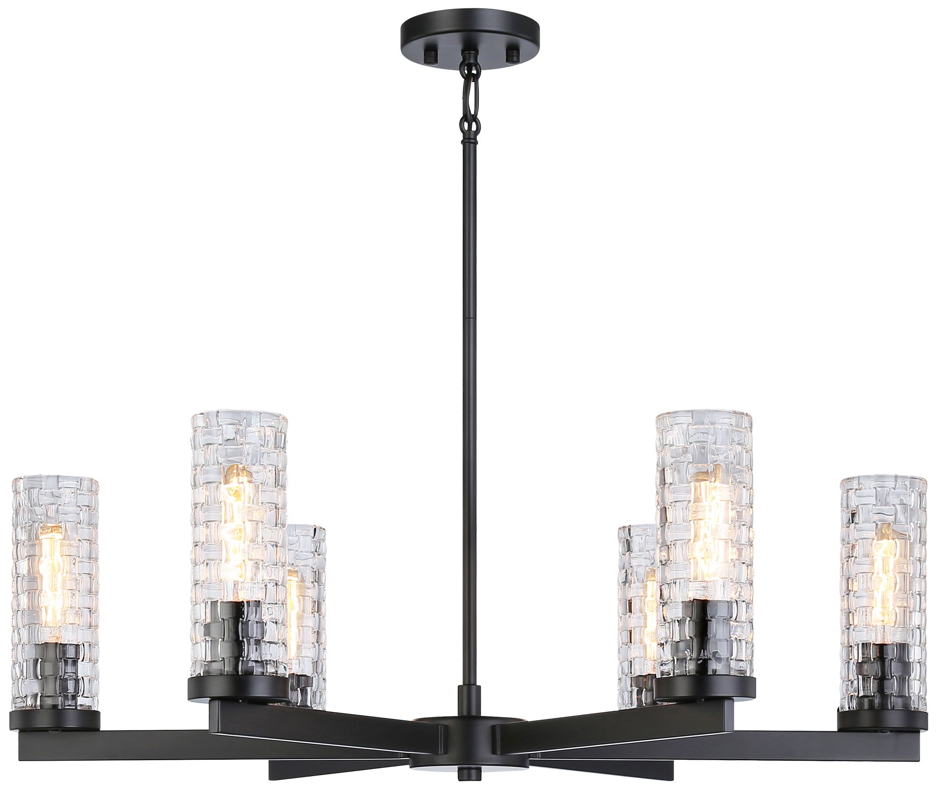 Matteo  6LT D30 WEAVER BLACK CHANDELIER