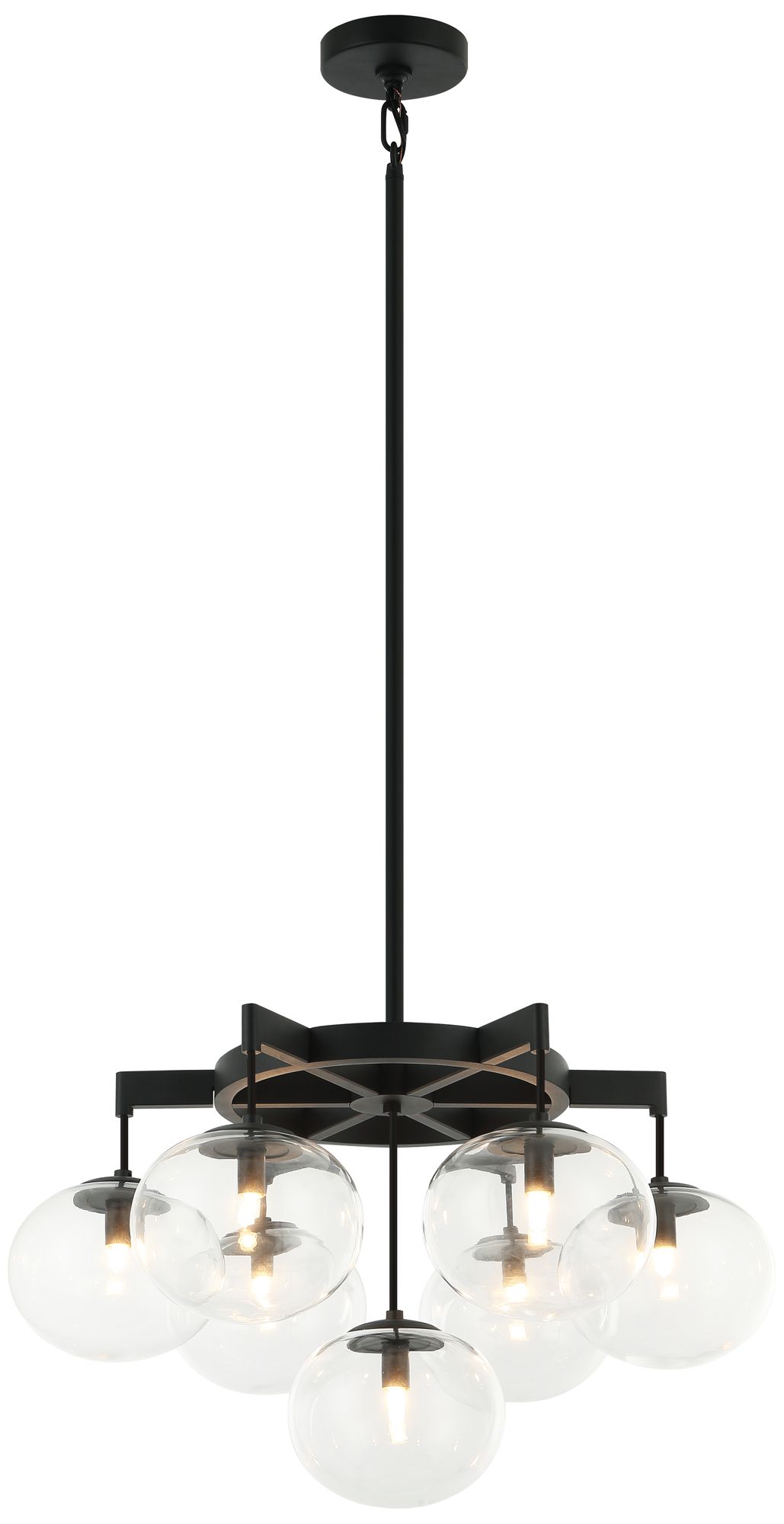 Matteo 7 LT 24 DIAM BULBUS MB/CEILING CL GLASS CHANDELIER E12 LED 10W