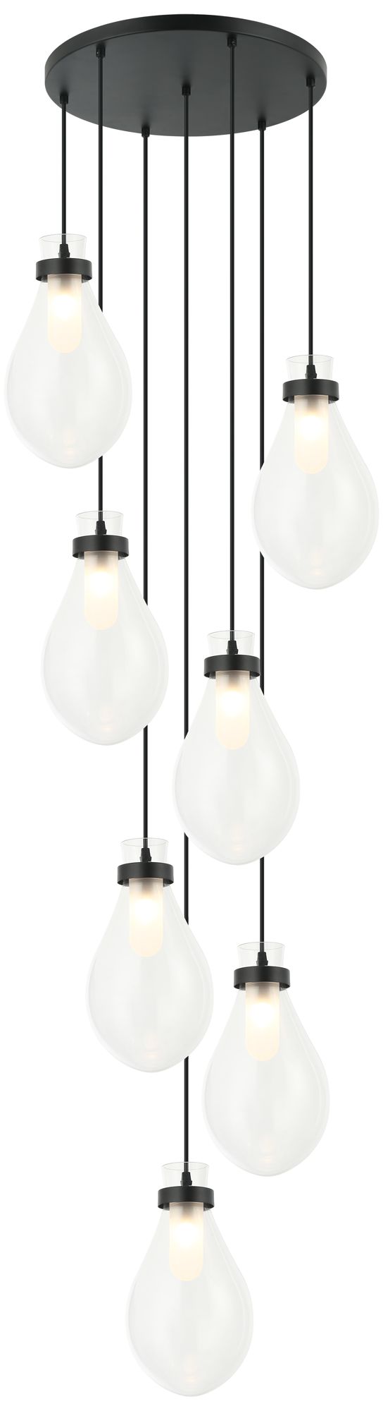 Matteo 7 LT  SERANNA  Diameter22 3/8 x 32 3/8H MB+ CL GLASS PENDANT G9 10W