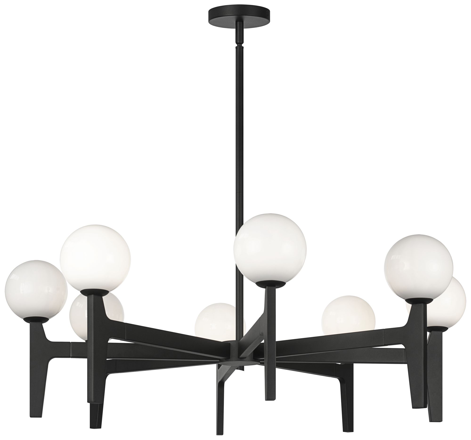 Matteo 8 LT 36 DIAM SCRIBEN MATTE BLACK CHANDELIER LED G9