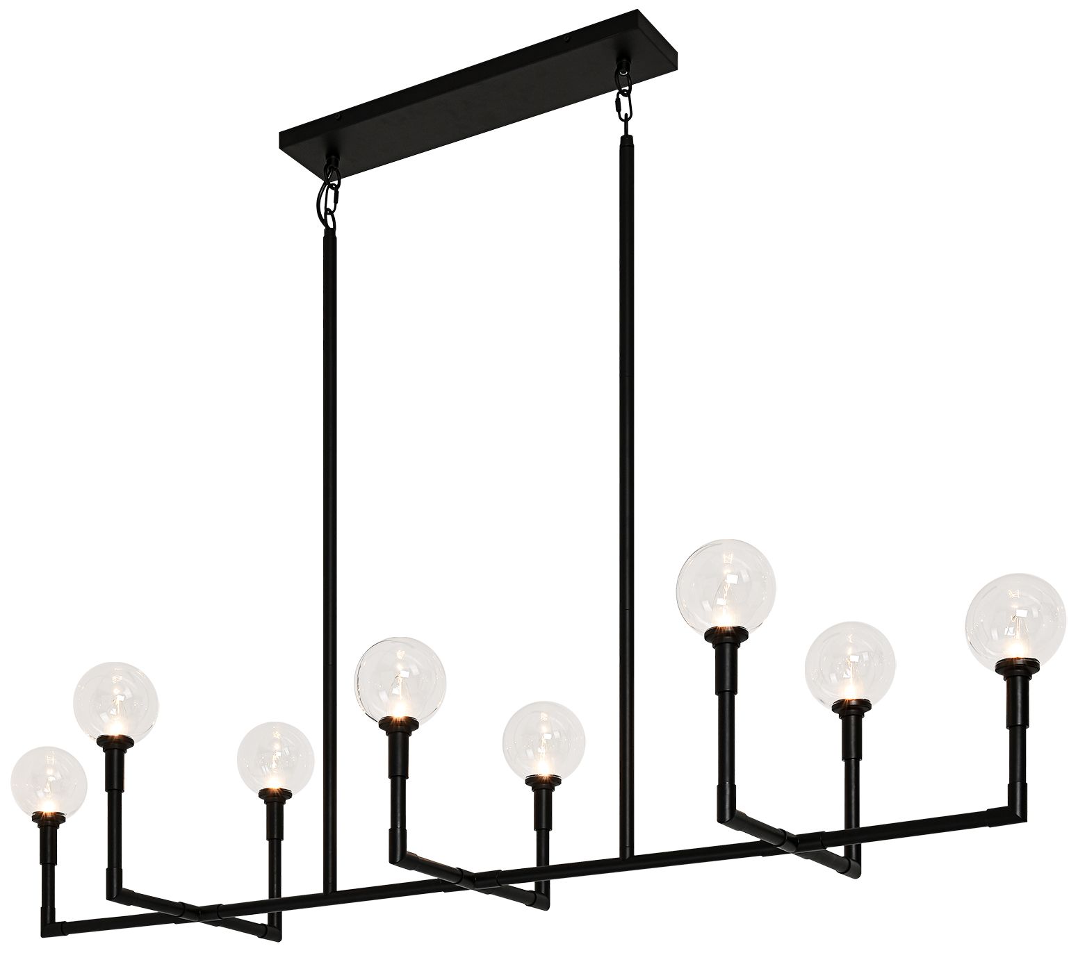 Matteo 8 LT 50 L CANDLESTIX CHANDELIER BK CL GLASS