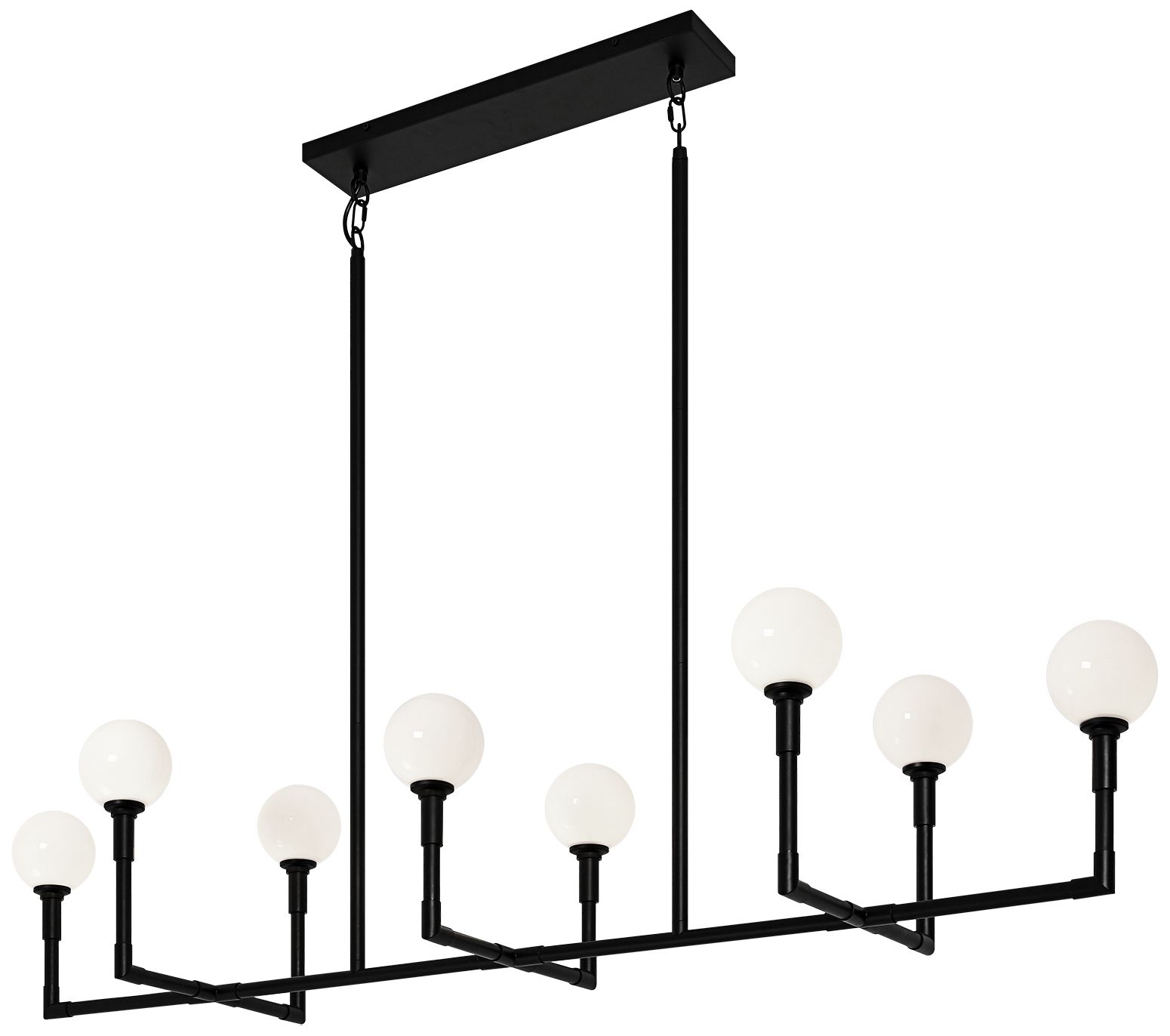 Matteo 8 LT 50 L CANDLESTIX CHANDELIER BK OP GLASS
