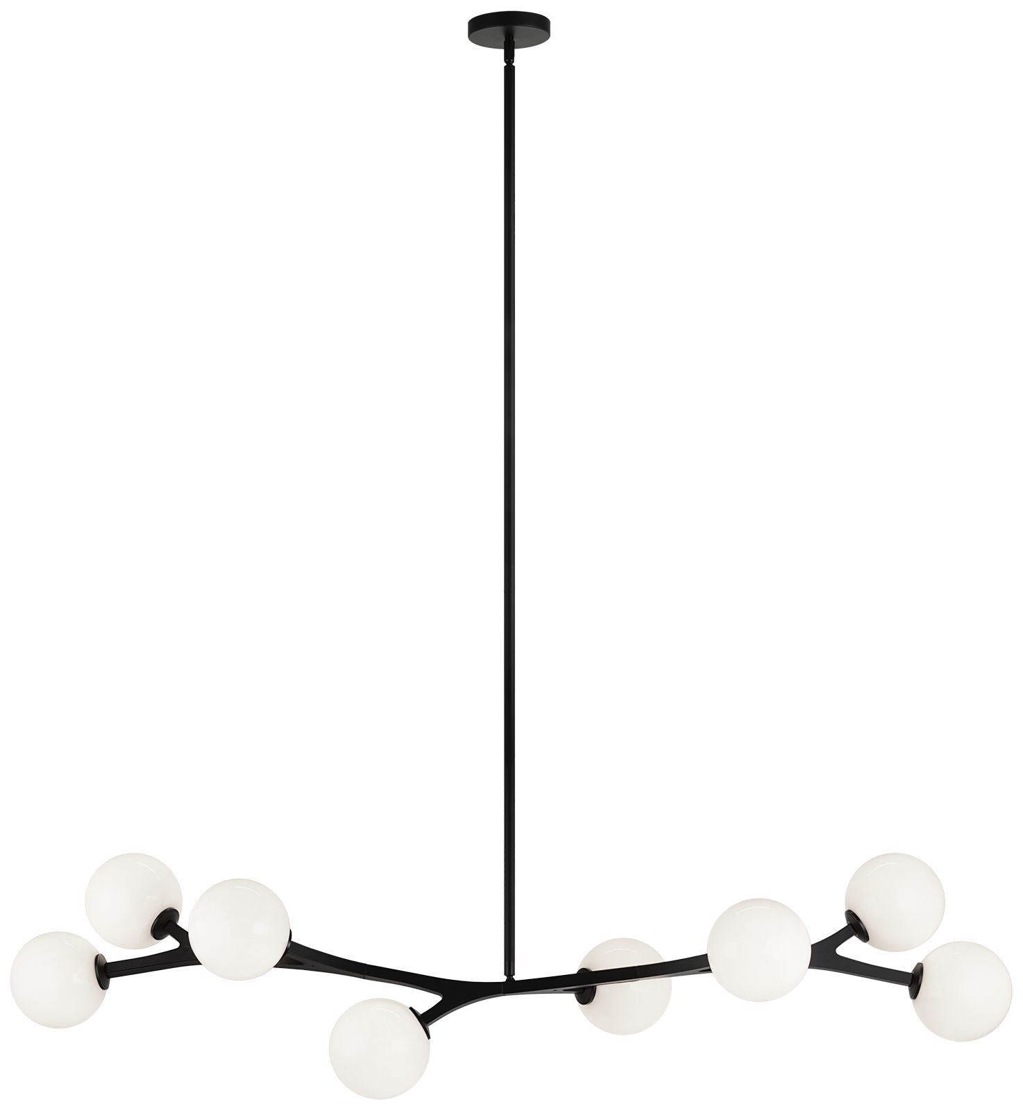Matteo 8 LT L54.9 W13.8  RAMI BLACK CHANDELIER E12 8*40W