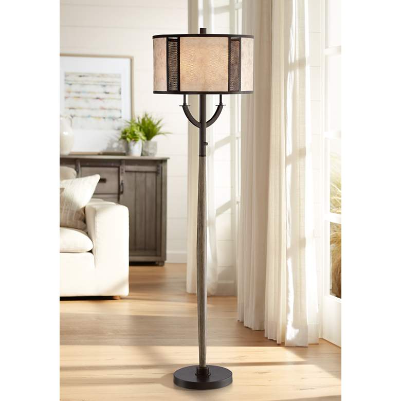 Image 1 Matteo Floor Lamp with Mica and Metal Shade