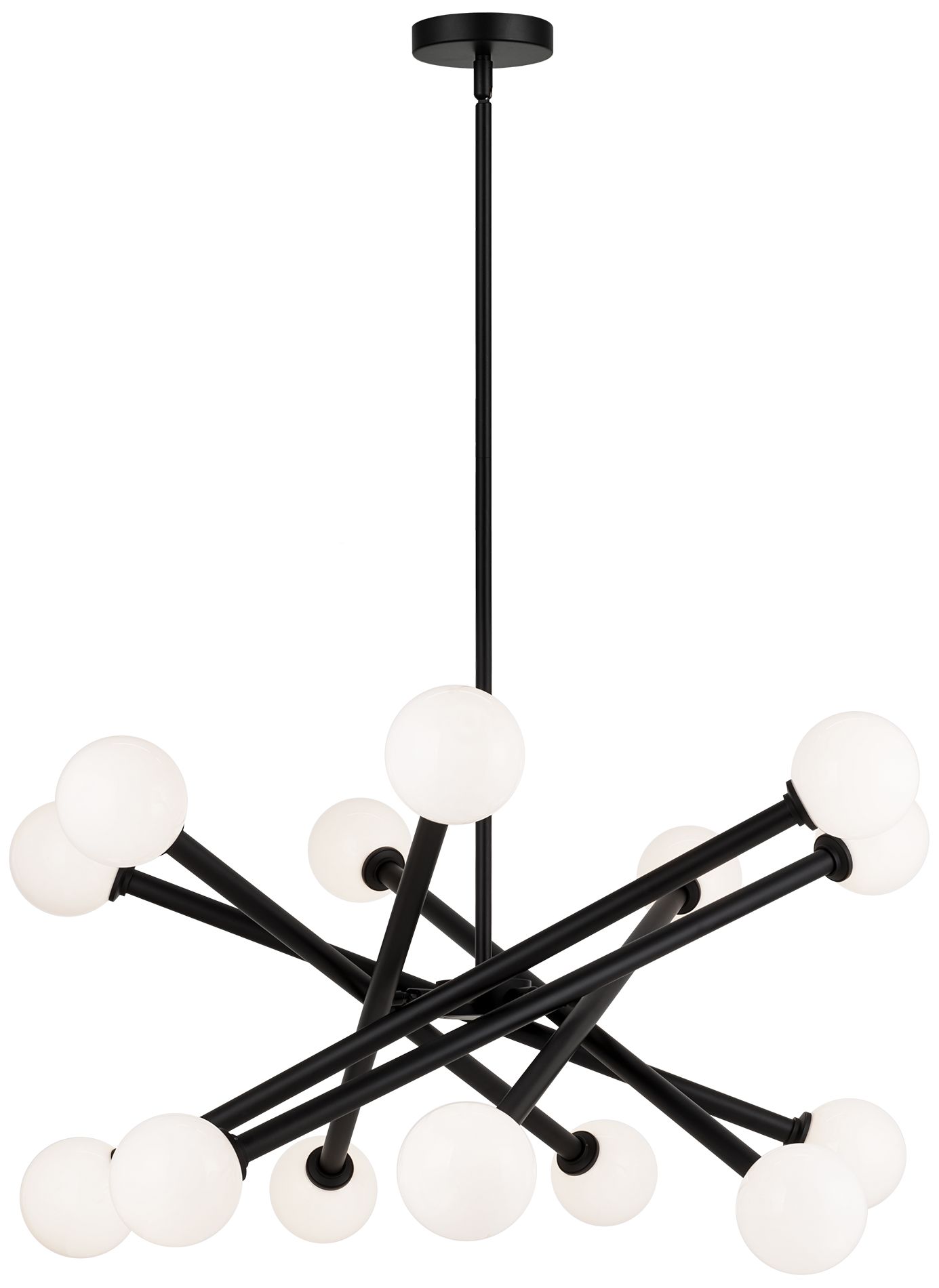 Matteo O14 LT  MATCHSTIX BLACK  PENDANT -ROUND OPAL GLASS