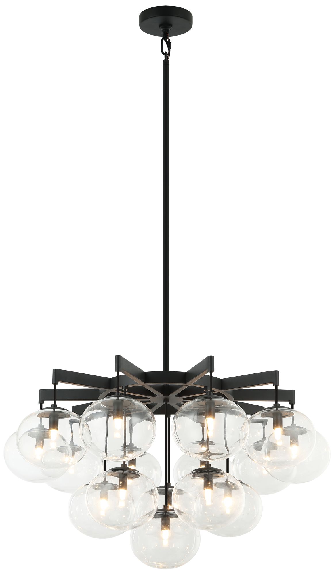 Matteo *OS*16 L 32DIAM BULBUS MB/CEILING CL GLASS CHANDELIER E12 LED