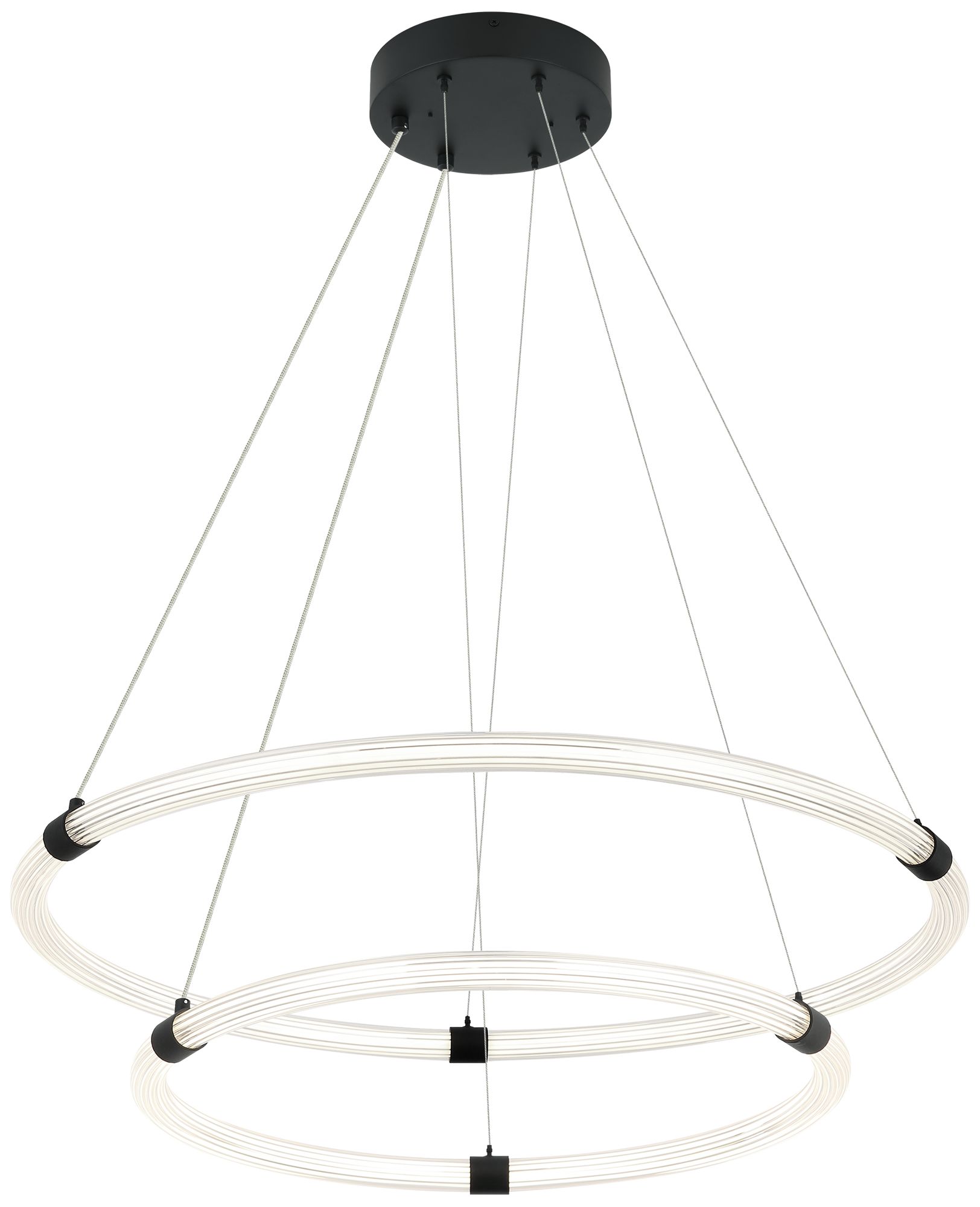 Matteo *OS* 2 TIERS D24 + D40 INKARA MATTE BLACK CHANDELIER