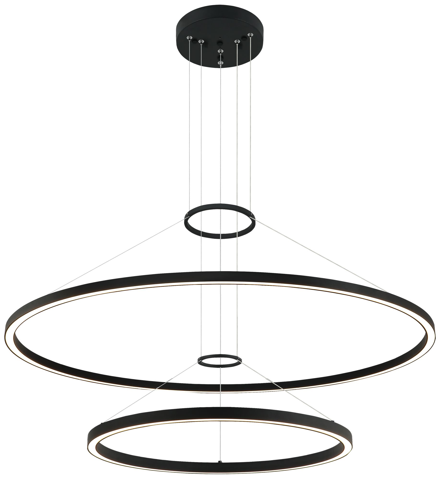 Matteo *OS* 2 TIERS D24 + D40 OHARA MATTE BLACK CHANDELIER
