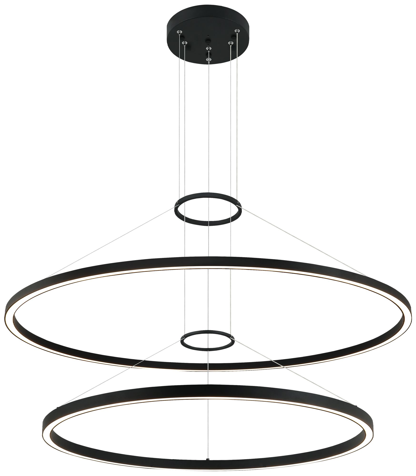 Matteo *OS* 2 TIERS D32 + D40 OHARA MATTE BLACK CHANDELIER