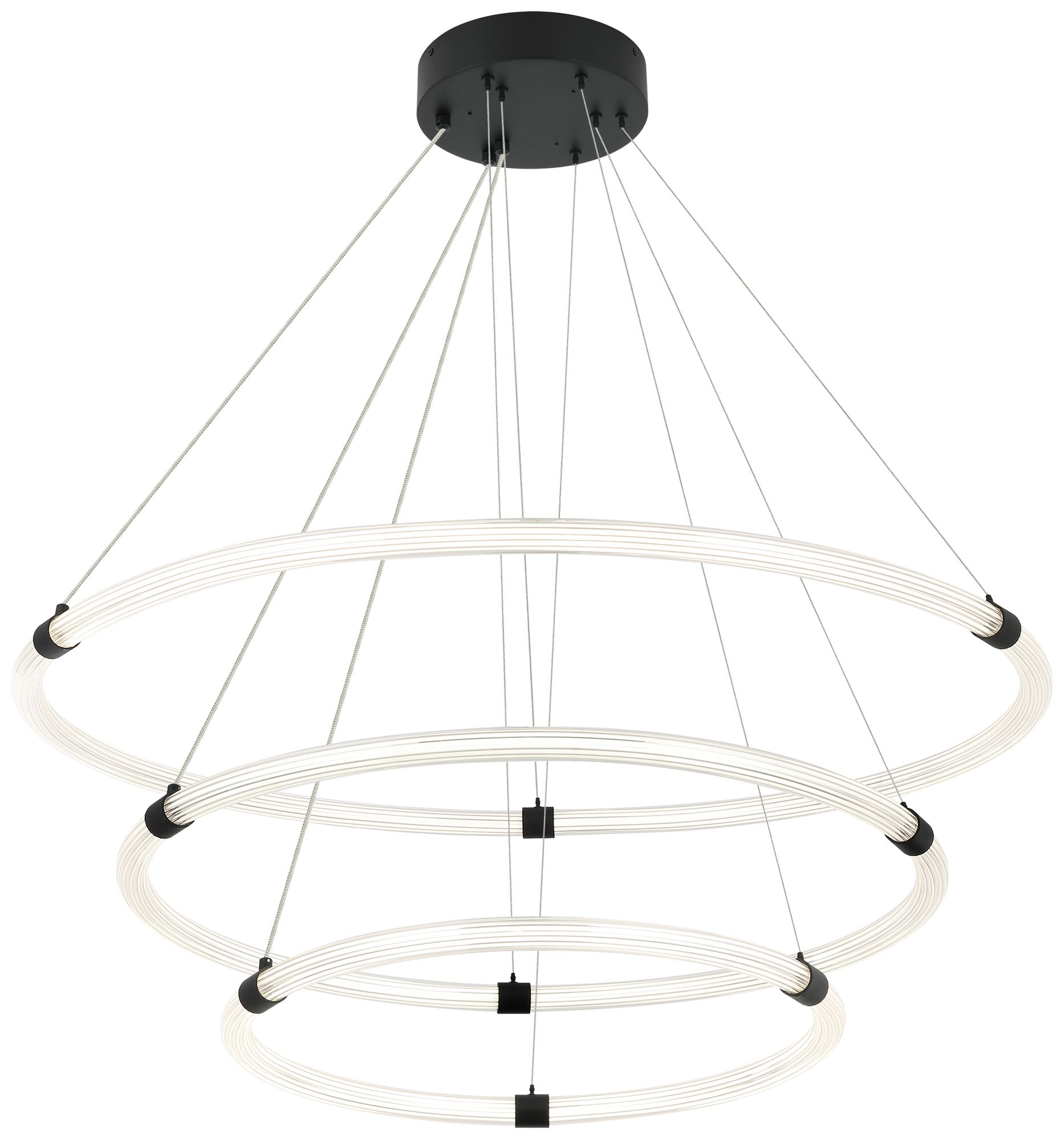Matteo *OS* 3 TIERS D24 + D32 + D40 INKARA MATTE BLACK CHANDELIER