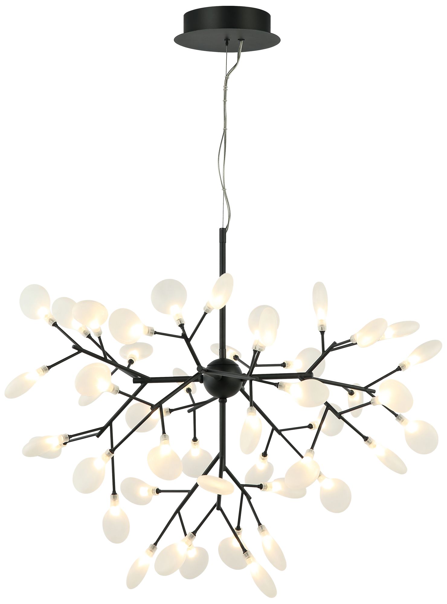 Matteo OS *36 LT 36 HYDRANGEA BLOOM MATTE BLACK CHANDELIER G4