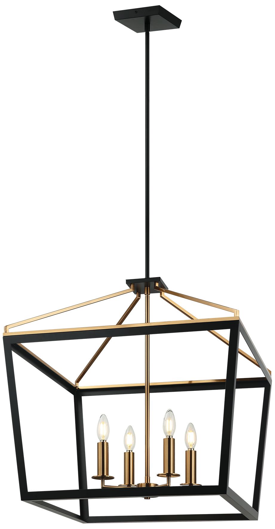 Matteo *OS* 4 LT MAVONSHIRE BLACK+ AGED GOLD CHANDELIER E12 60W