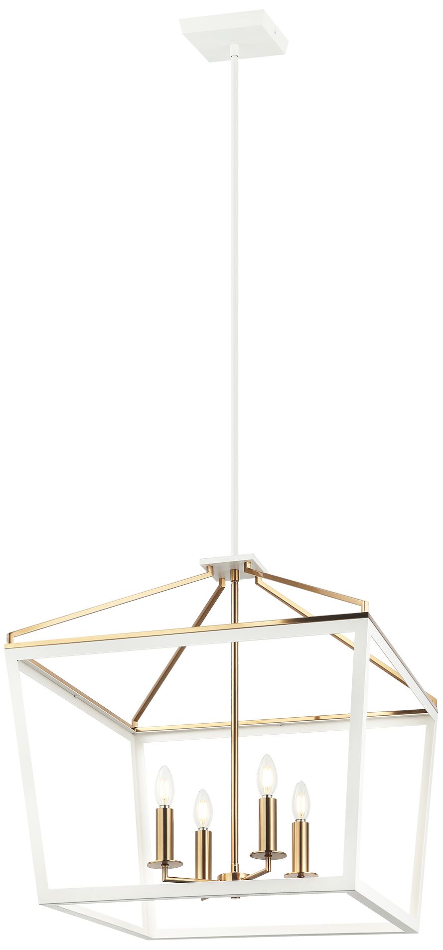 Matteo *OS* 4 LT MAVONSHIRE WHITE+ AGED GOLD CHANDELIER E12 60W
