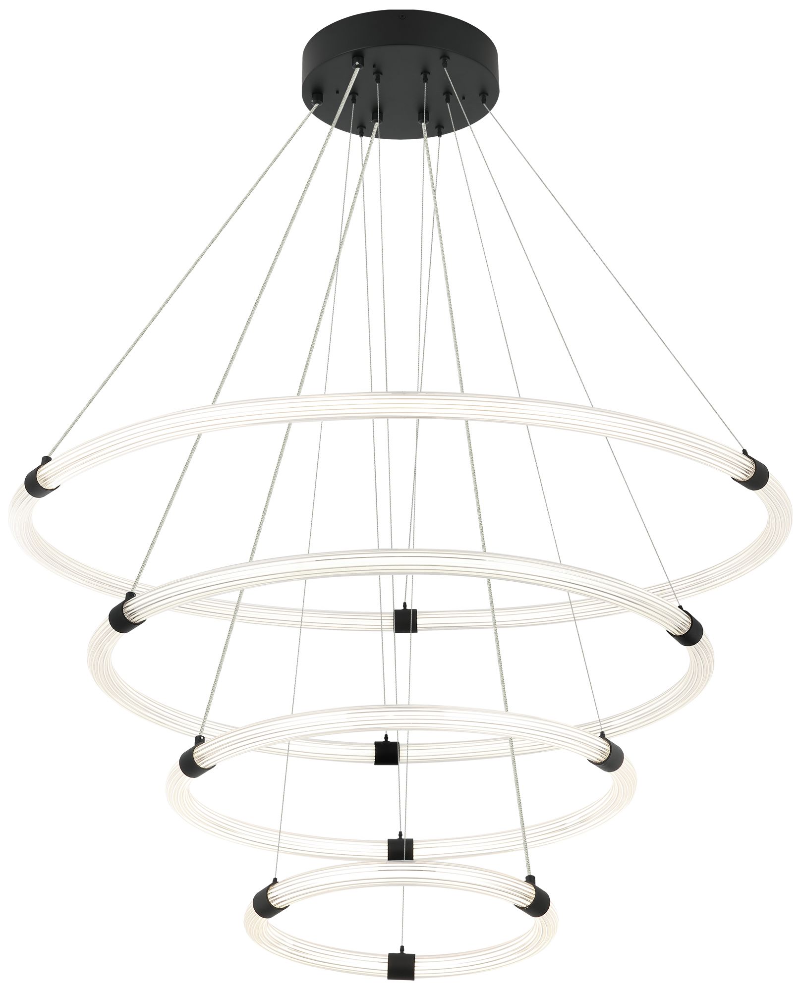Matteo *OS* 4 TIERS D16+D24+D32+D40 INKARA MATTE BLACK CHANDELIER